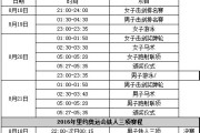 乒乓球奥运会赛程表2021