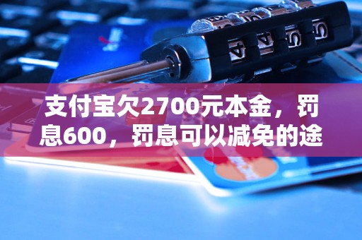 支付宝欠2700元本金，罚息600，罚息可以减免的途径是什么？